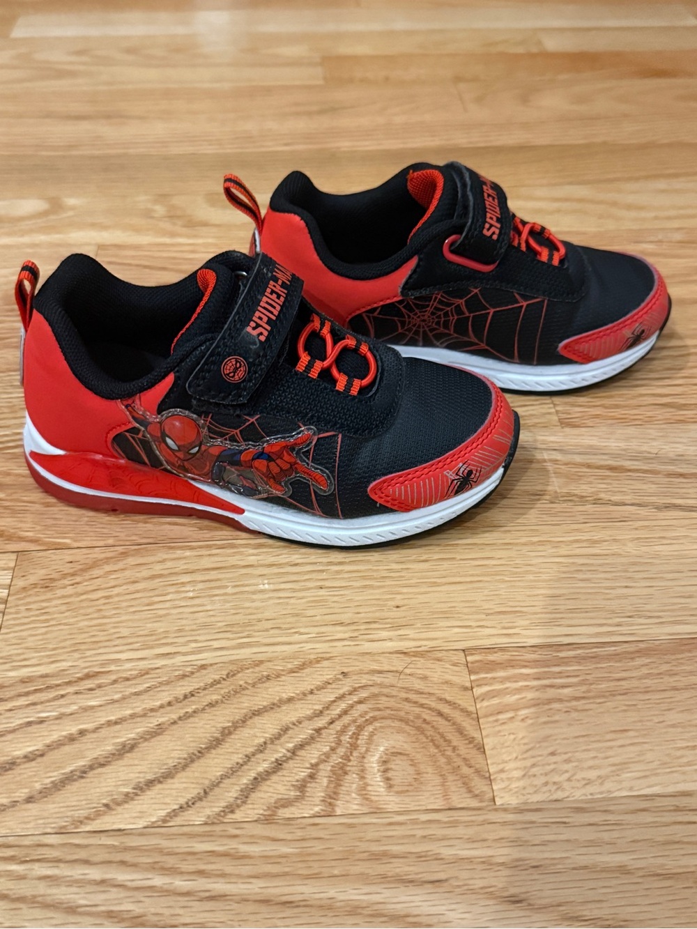 Spiderman Red and Black Kids Sneakers with Web Graphics
